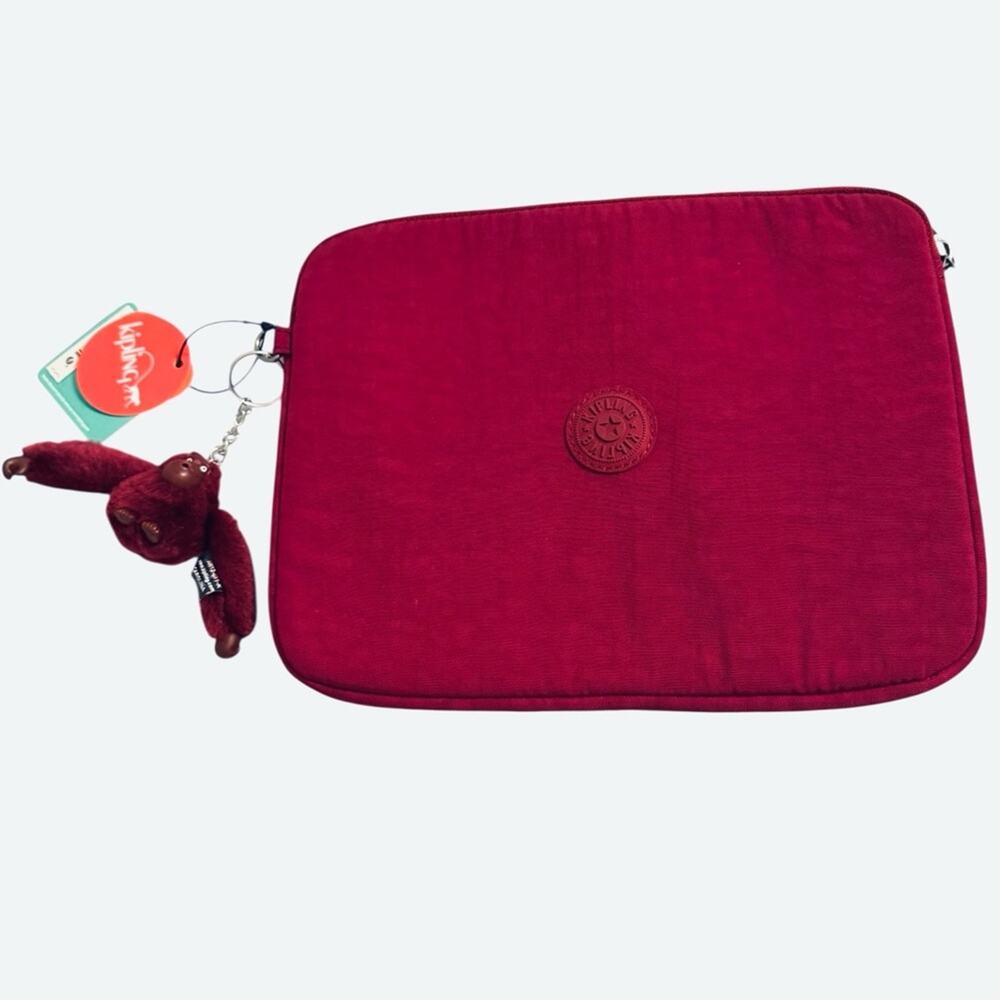 NEW KIPLING Tablet Case  Organizer Makeup Case Burgundy Red FAST SHIP 3210-6